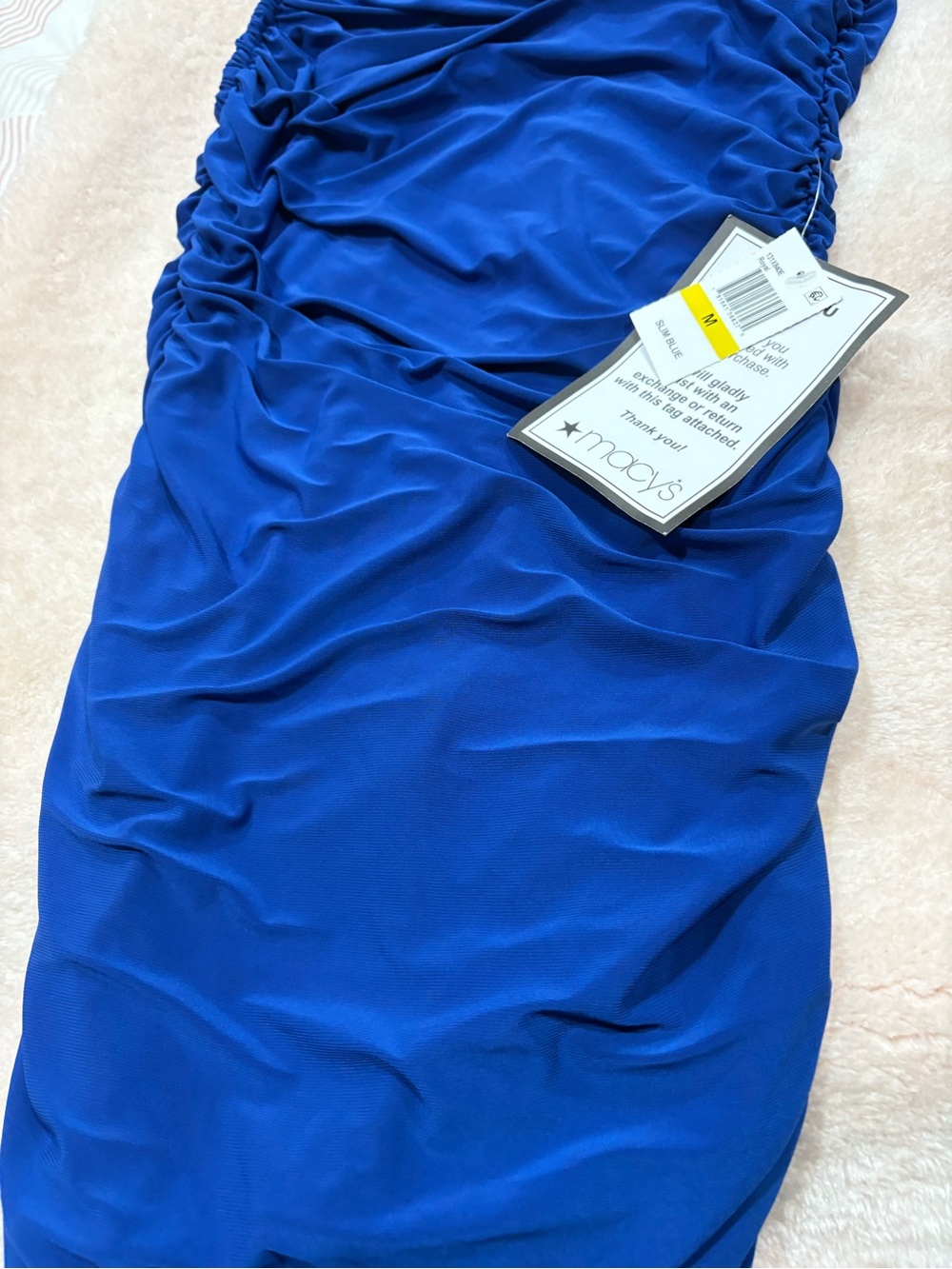 B Darlin Royal Blue Ruched Midi Dress